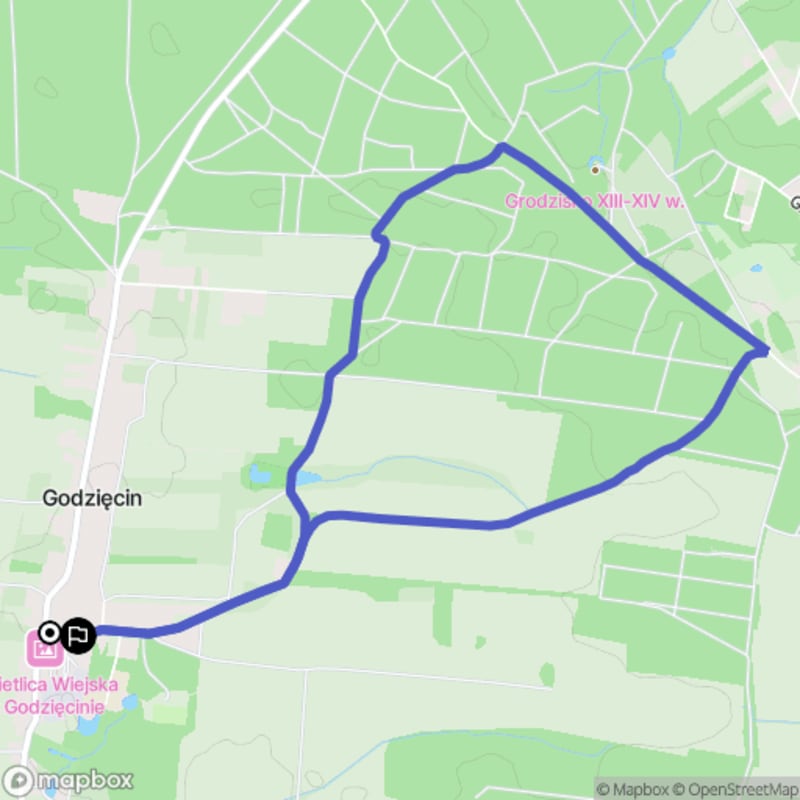 Łatwa, 6,8km dystansowa wędrówka turystyczna z Godzięcina - Godzięcin