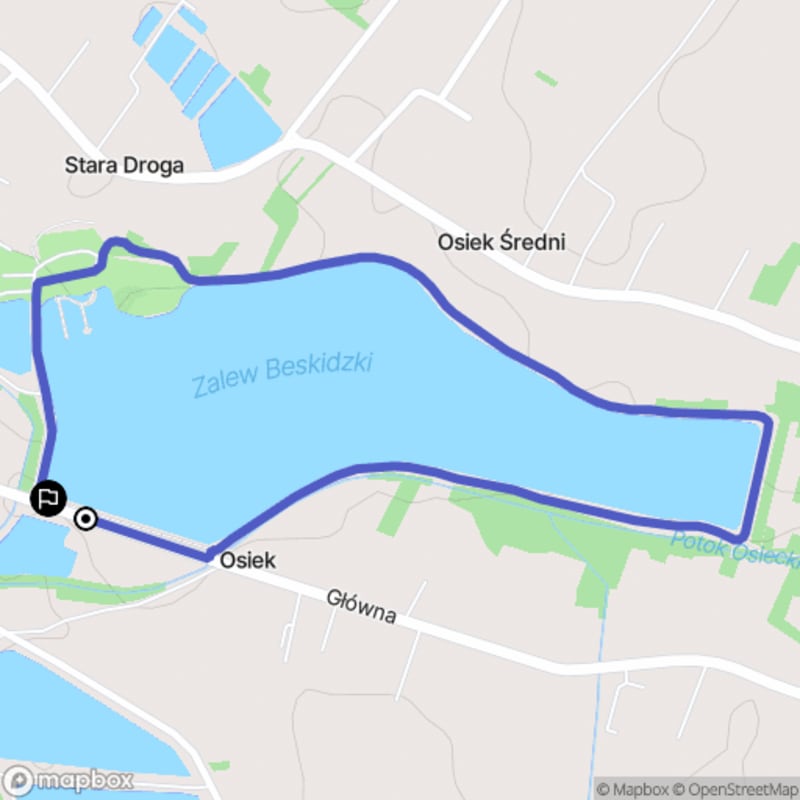 Wymagająca pętla Zalew Beskidzki o długości 2,3 km - Osiek