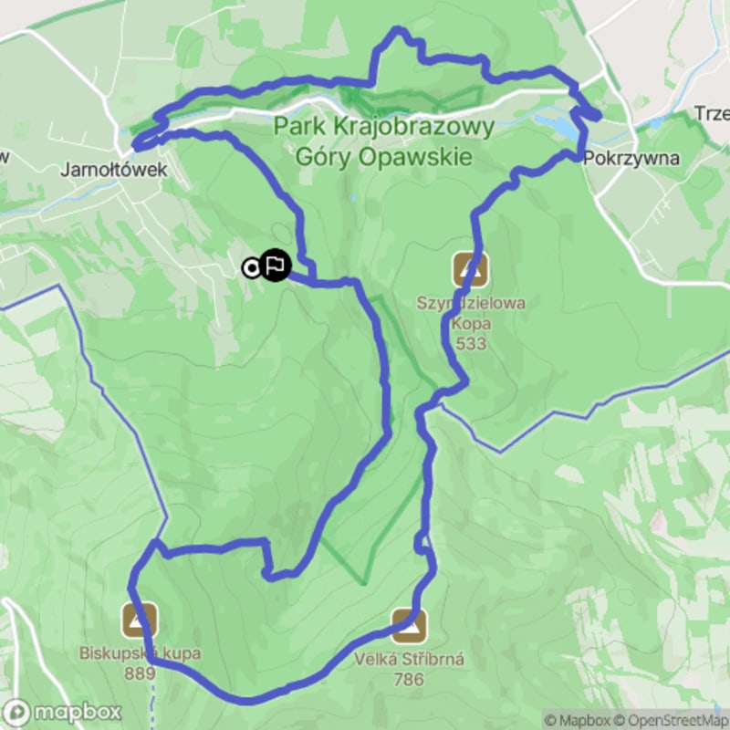 Trudna trasa: Biskupia Kopa - 19 km, 7:55 - Jarnołtówek