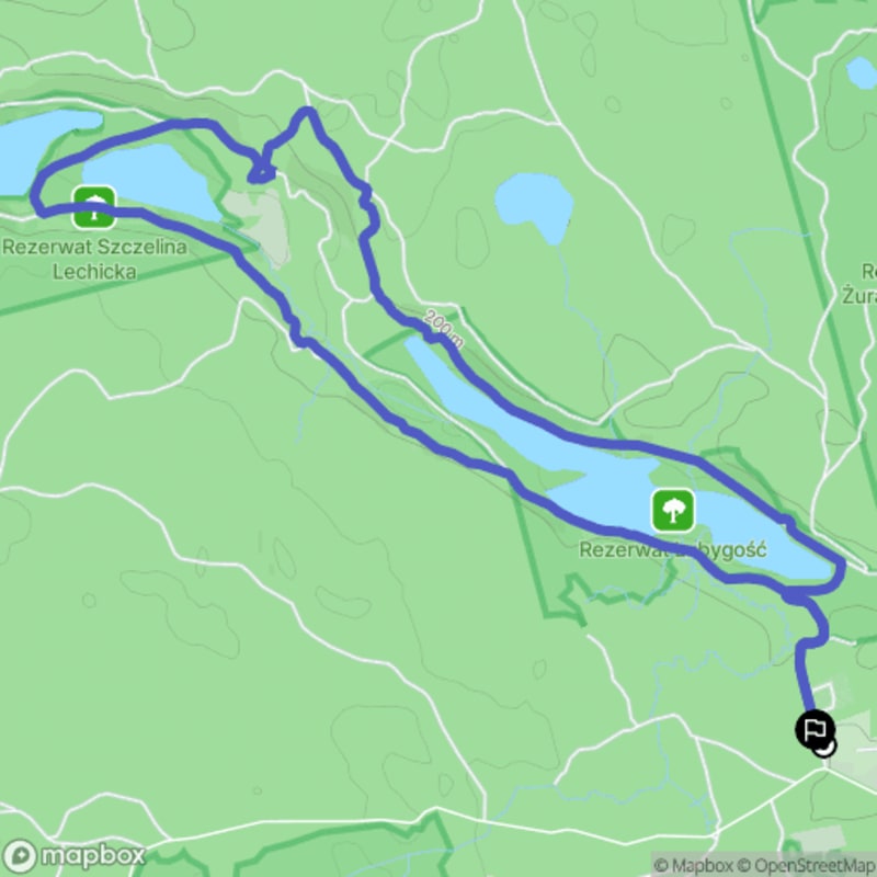 Umiarkowany szlak jeziorno-leśny 8,2 km - Mirachowo - Mirachowo