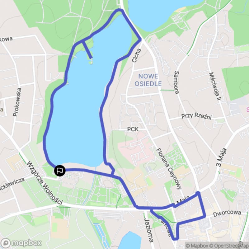 Łatwa trasa Kartuzy 3,8 km: Jezioro Mały Klasztor i okolice - Kartuzy