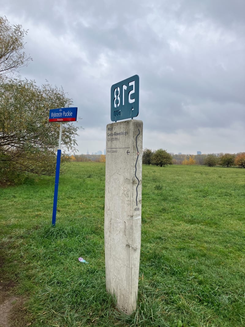 Trasa nadbrzeżem lewej strony Wisły - Warszawa