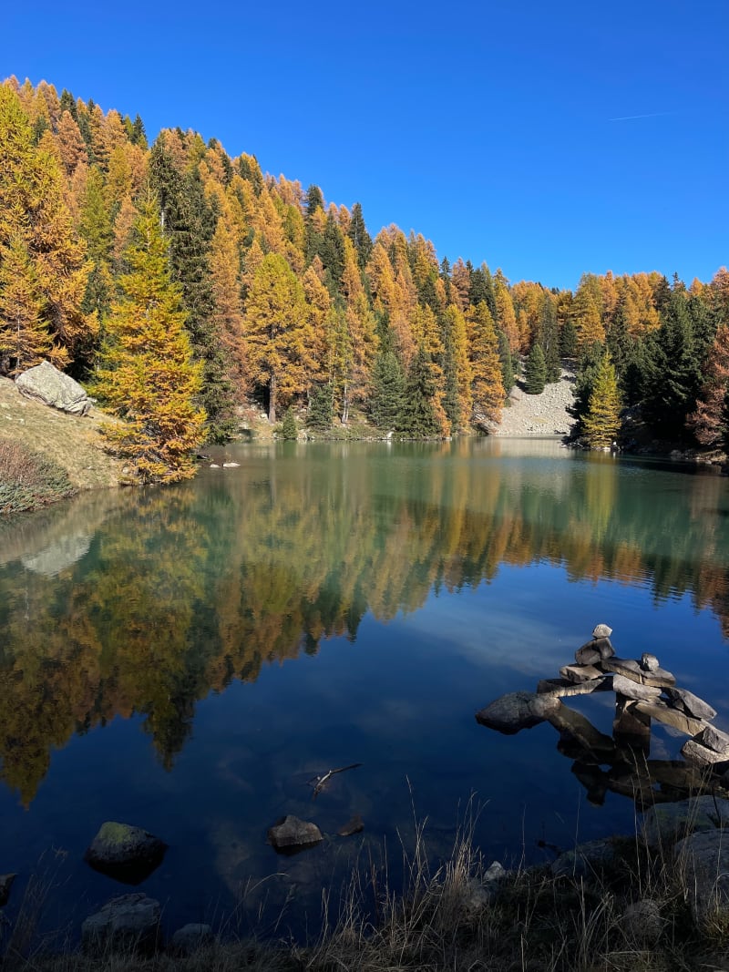 Lac du milieu, Lac Noir depuis le Villard - Le Lauzet-Ubaye