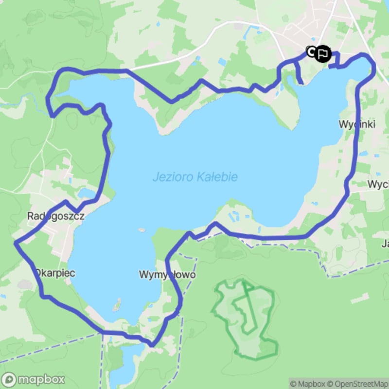 15,9 km trudna wędrówka wokół jeziora Kałębie, Polska - Osiek