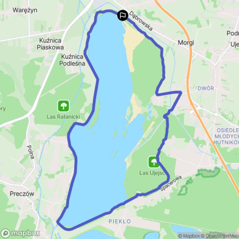 Wymagająca pętla jeziora Pogoria IV o długości 14,4 km - Wojkowice Kościelne