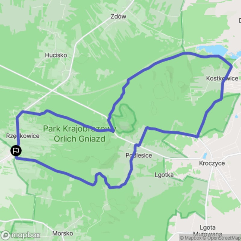 Trudna 21,2-kilometrowa wędrówka z Rzędkowic do Kostkowic - Rzędkowice