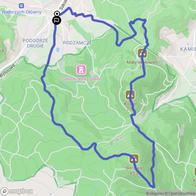Trudna 9-kilometrowa trasa: Pogórze, Tunel pod Małym Wołowcem, Wołowiec, Borowa - Wałbrzych