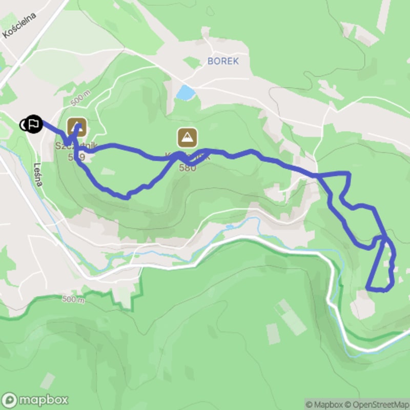 Trudna trasa o długości 8,8 km: Szczytna, Zamek, Piekielna Góra, Kamieniołom - Szczytna