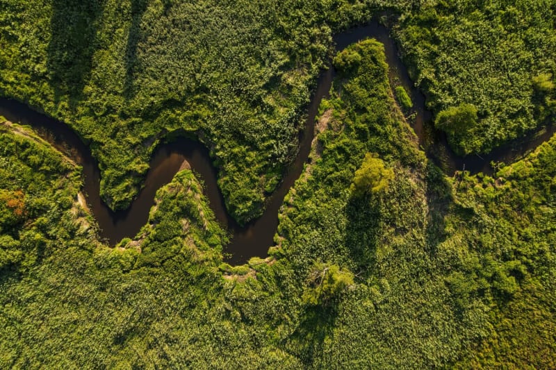 Chojnowski Park Krajobrazowy – rowerem i pieszo : widok na dolinę rzeki Jeziorki
