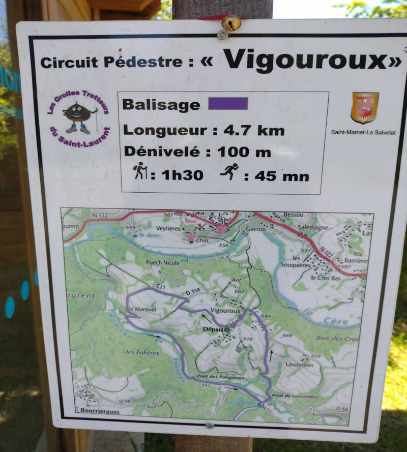 Promenade boucle de Vigouroux - Saint-Mamet-la-Salvetat