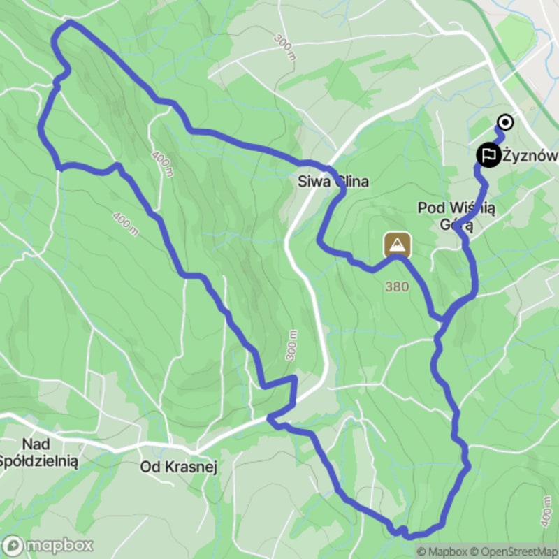 Ścieżka przez las - 11 km, poziom trudności średni - Żyznów