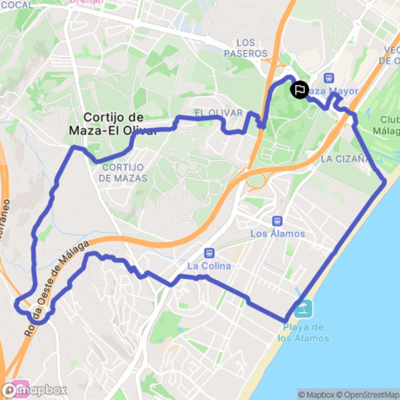 Randonnée à Málaga, Andalousie: Départ de Churriana, Alfredo Kraus - Málaga