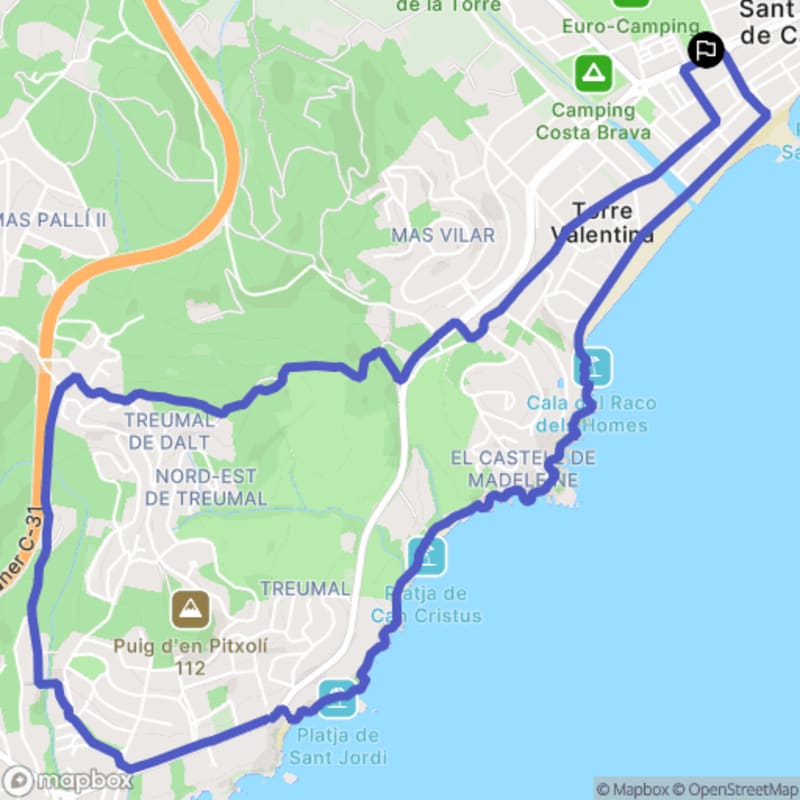 Randonnée à Calonge i Sant Antoni : Parcours au Départ de Sant Antoni - Calonge