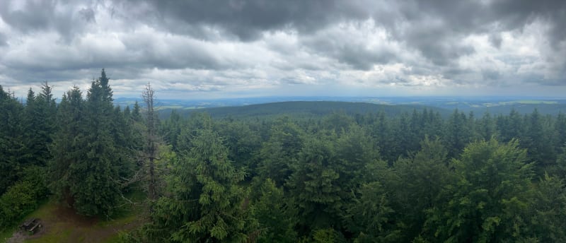 Wspaniała panorama Czech i Polski. - Říčky v Orlických horách