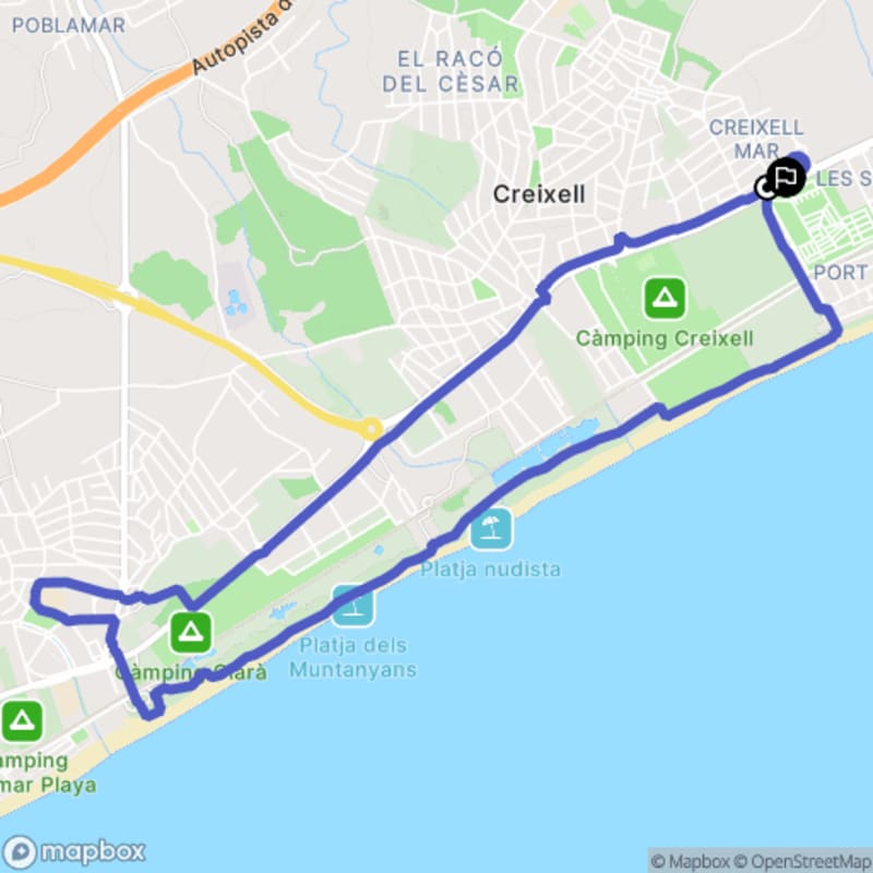 Randonnée à Creixell au départ de el Racó del Cèsar, Avinguda del Mar - Creixell