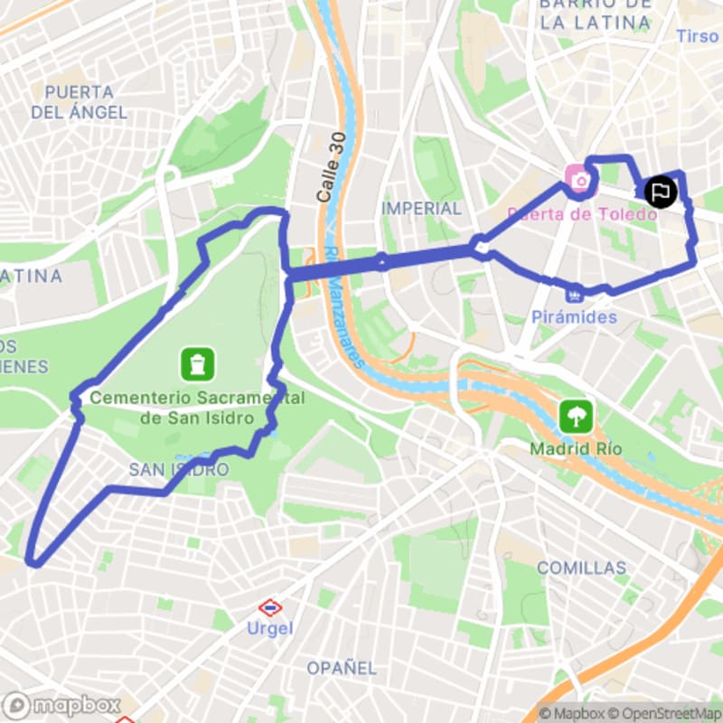 Randonnée à Madrid: Parcours pédestre au départ de Plaza del Campillo - Madrid