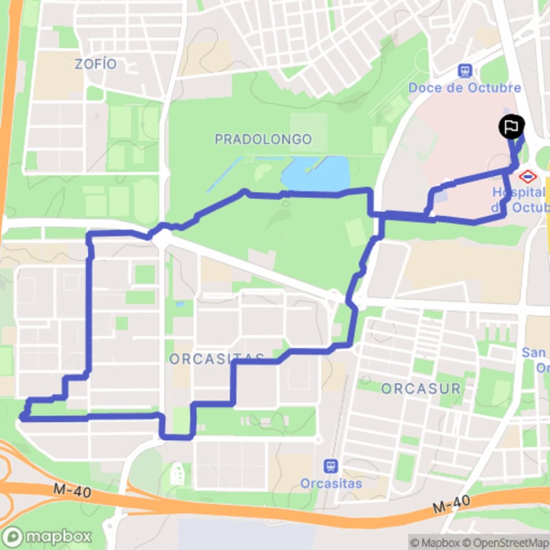 Randonnée à Madrid : Parcours pédestre au départ d'Usera, Avenida de Córdoba - Madrid