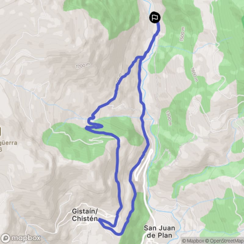Randonnée à Aínsa depuis Gistaín/Chistén : Découverte des Miradors - Plan