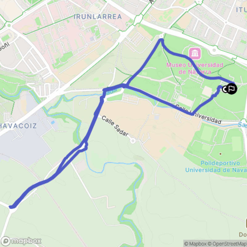 Randonnée à Pamplona/Iruña: Départ d'Iturrama, Universidad de Navarra - Pamplona