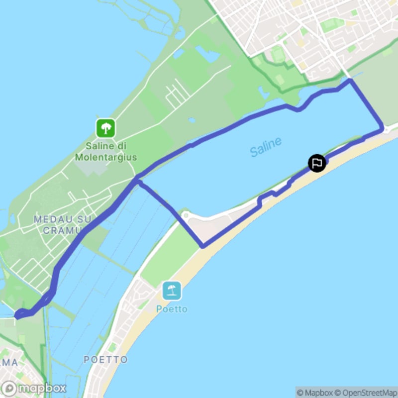 Randonnée à Cuartu Sant'Aleni/Quartu Sant'Elena au départ de Viale Lungomare