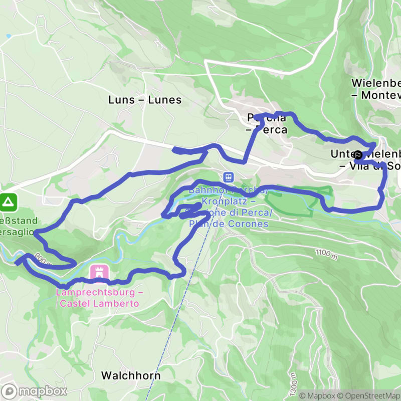 Randonnée au départ d'Unterwielenbach - Vila di Sotto, Percha - Perca - Vila di Sotto