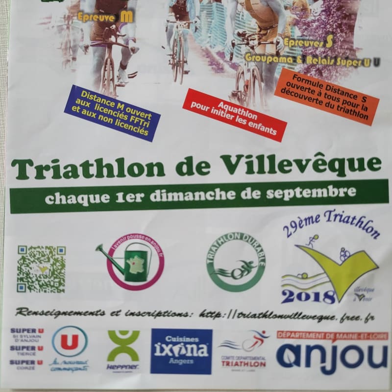 Parcours vélo triathlon Villevêque - Rives-du-Loir-en-Anjou