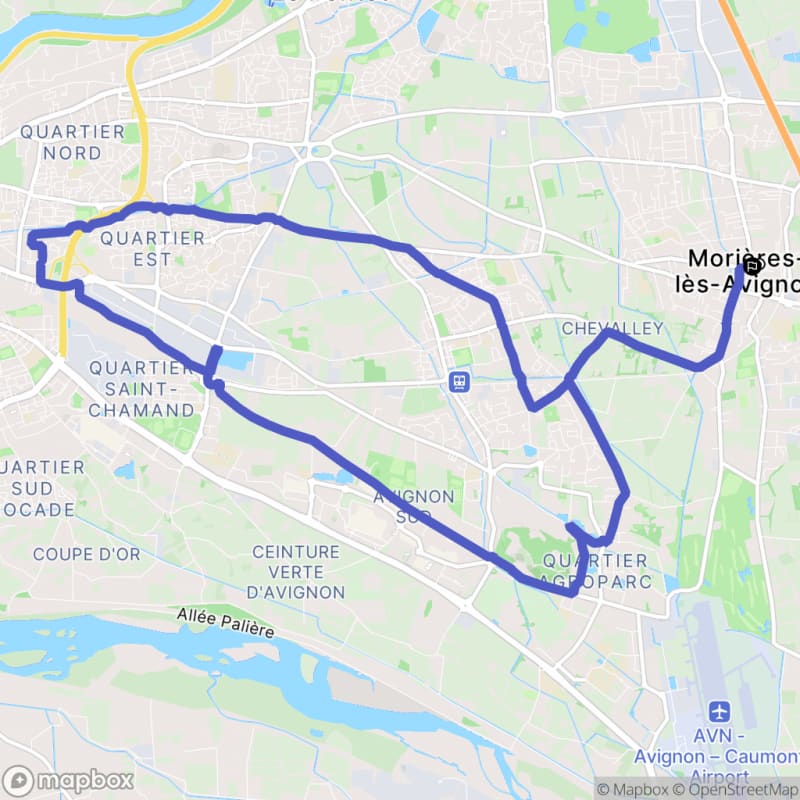 Boucle à vélo autour de Montfavet - Morières-lès-Avignon