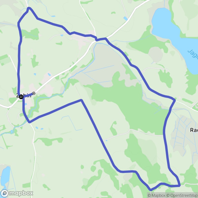 Łatwa, 7.8km trasa turystyczna rozpoczynająca się w Żabinie.\n - Żabin