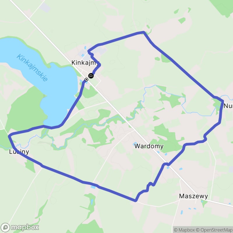Ścieżka w Kinkajmach o długości 10,7 km z poziomymi różnicami wysokości, średnio trudna trasa dla entuzjastów pieszych i rowerzystów. - Kinkajmy