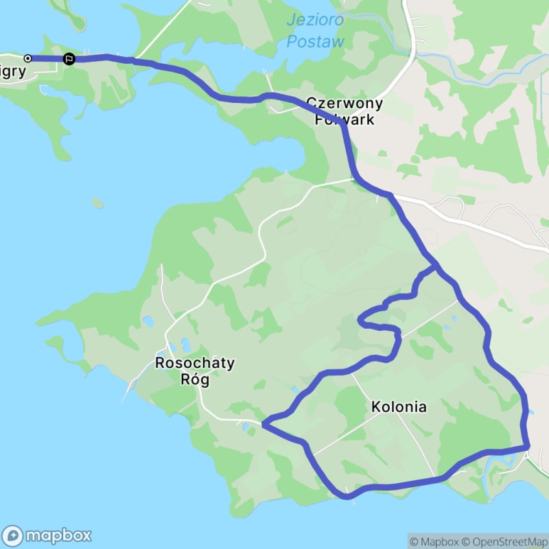 Ścieżka średnio trudna o długości 9 km wigrońskich - Wigry - Wigry
