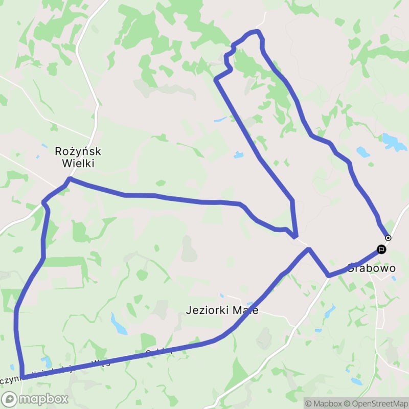 Ścieżka średnio trudna przez Grabowo o długości 13,1 km - Grabowo
