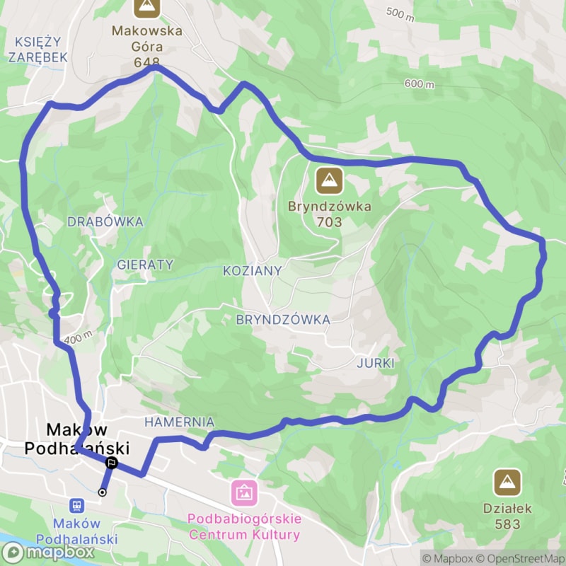 Ścieżką przez Maków Podhalański na poziomie trudności średniej, dystans 8,4 km. - Maków Podhalański