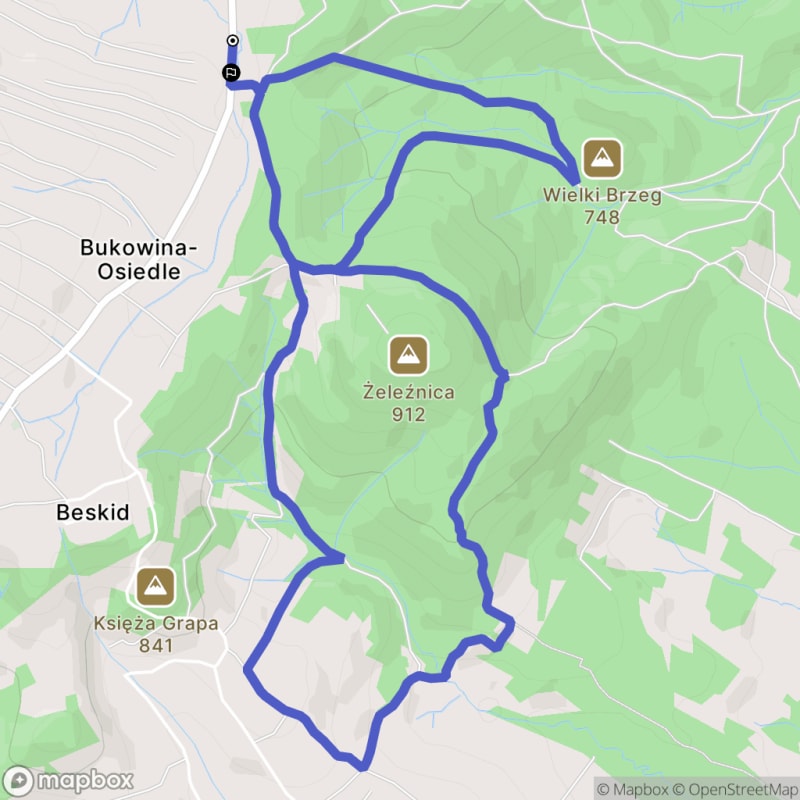 Ścieżka wzdłuż rzeki z poziomem średnim - 7,3 km od Bukowiny-Osiedla - Bukowina-Osiedle