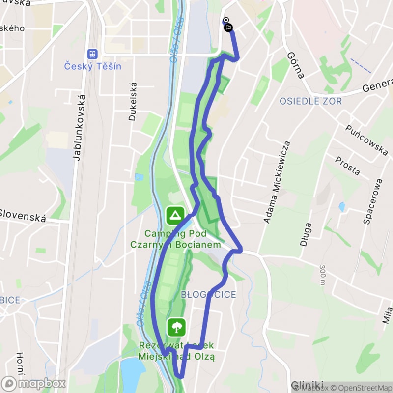 Łatwa, 4,9km rada wędrówka od centrum Cieszyna dla początkujących - taki mógłby być polski tytuł przechadzki. - Cieszyn