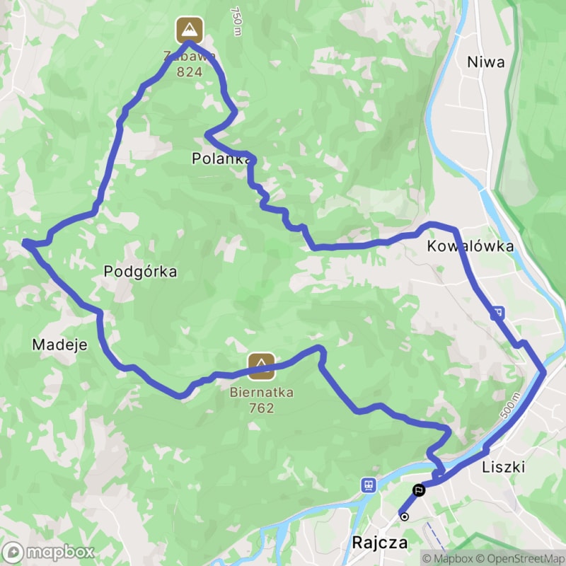 Ścieżka w góry z Rajczy - trudna, 12.2 km wspinaczka - Rajcza