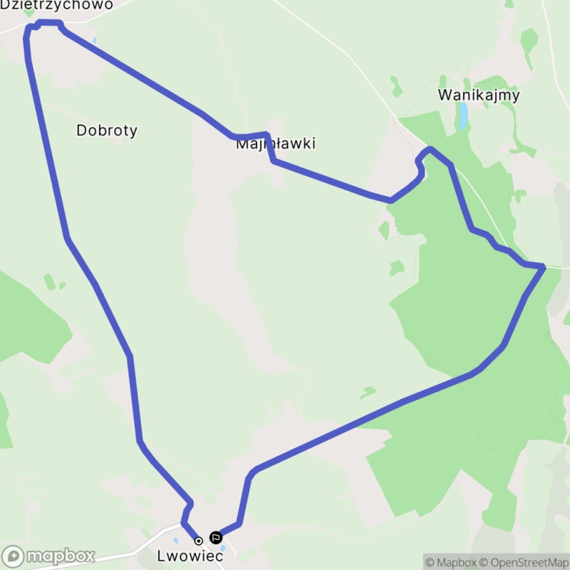 Ścieżka średnio trudna o długości 12,2 km w Lwowiec - Lwowiec