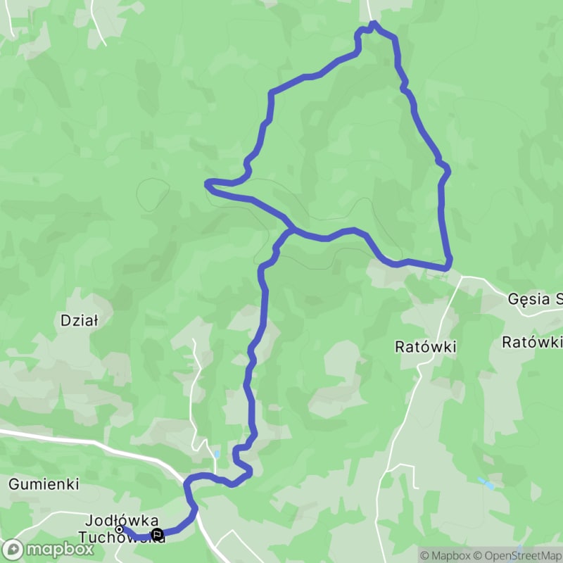 Spacer w Jodłówce Tuchowskiej o dystansie 10,3 km i poziomie trudności średniej. - Jodłówka Tuchowska
