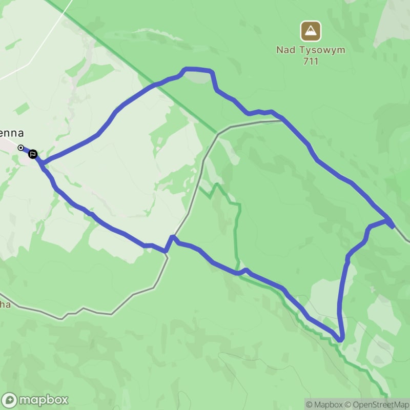 Ścieżka wzdłuż rzeki z poziomem trudności średnim - 9,5 km, Ożenna jako punkt wyjścia. - Ożenna