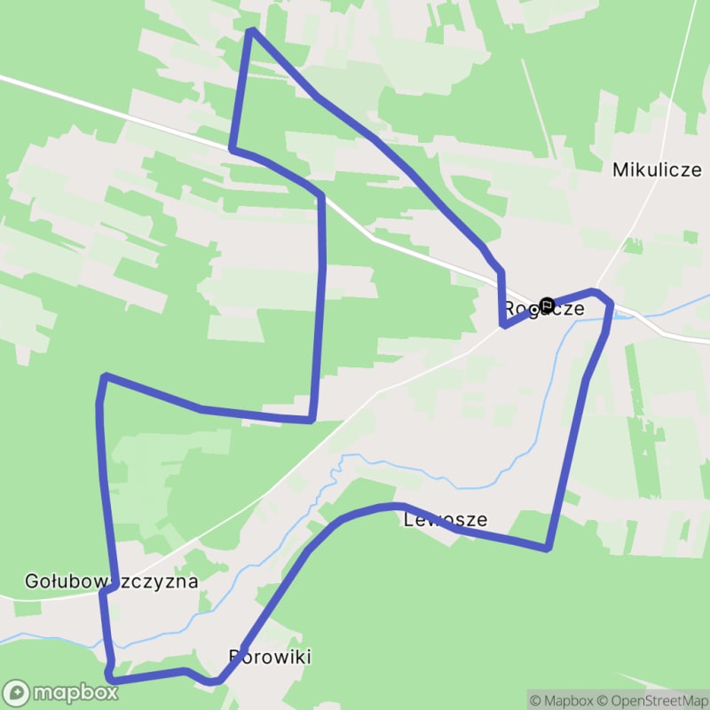 Ścieżka wzdłuż rzeki z poziomem trudności średnim - trasa turystyczna rozpoczynająca się w Rogaczach, długość 11.8 km - Rogacze