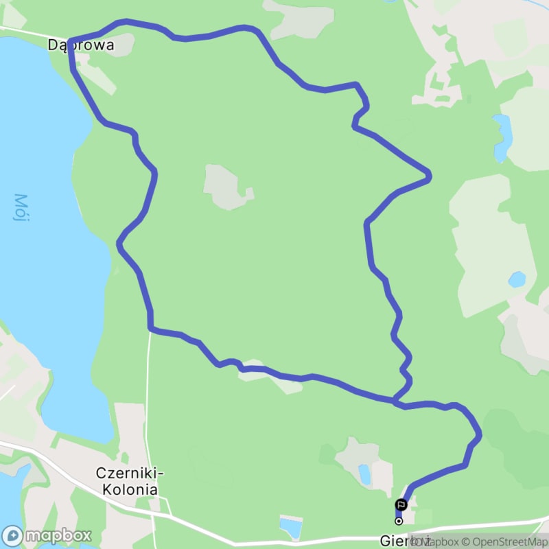 Ścieżka w Gierłoży o dystansie 9,5 km i poziomie trudności średnim - Gierłoż