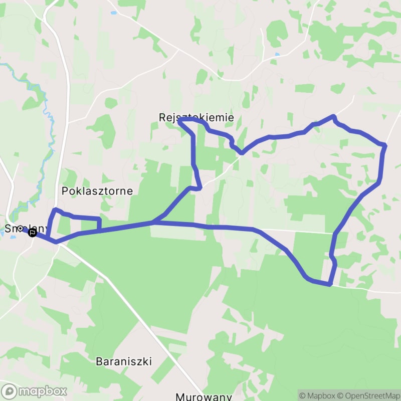 Średni poziom trudności, 8,4 km dystansowy spacer od Smolany \n
Tytuł polski: Średnio trudny spacer o długości 8,4 km zaczynający się w Smolany - Smolany