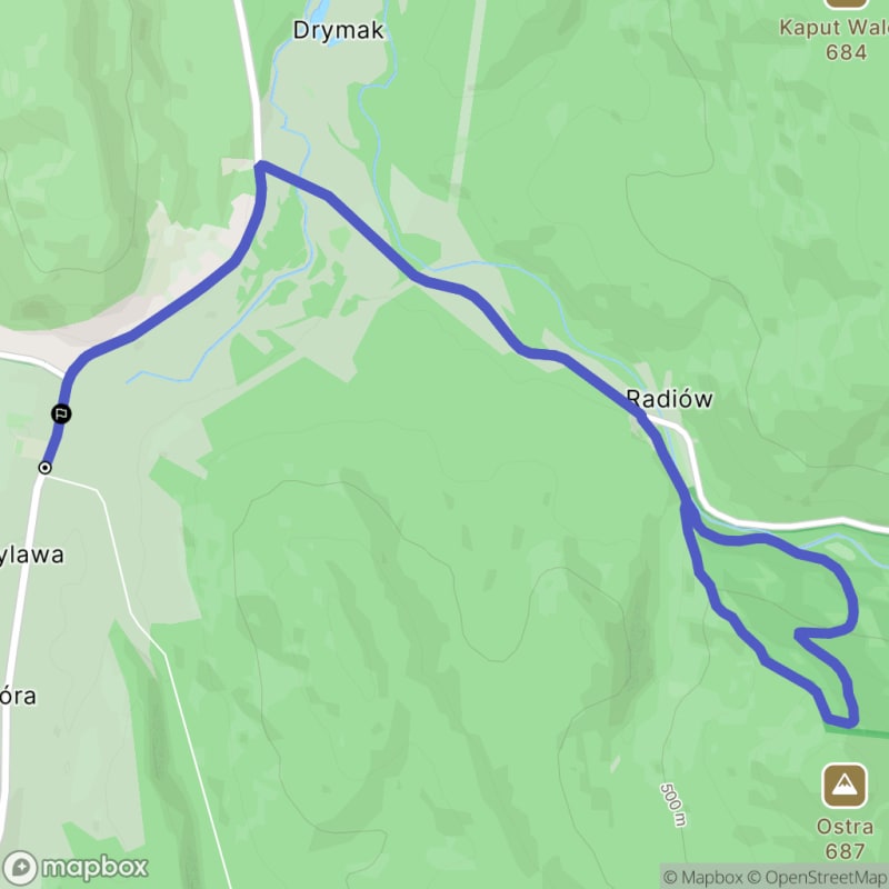 Ścieżka w Tylawie o długości 11,2 km z poziomem trudności umiarkowanym - Tylawa
