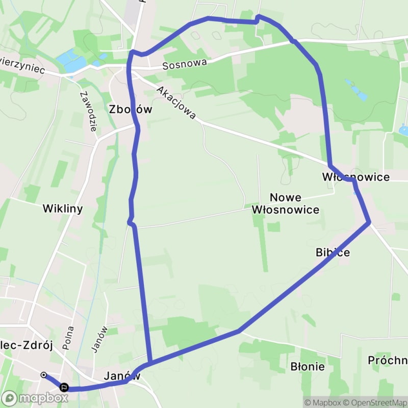 Ścieżka średnio trudna o długości 8,9 km w Solec-Zdrój - Solec-Zdrój