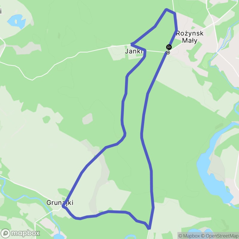 Spacer łatwy o długości 7,0 km zaczynający się w Rożyńskim Małym - Rożyńsk Mały