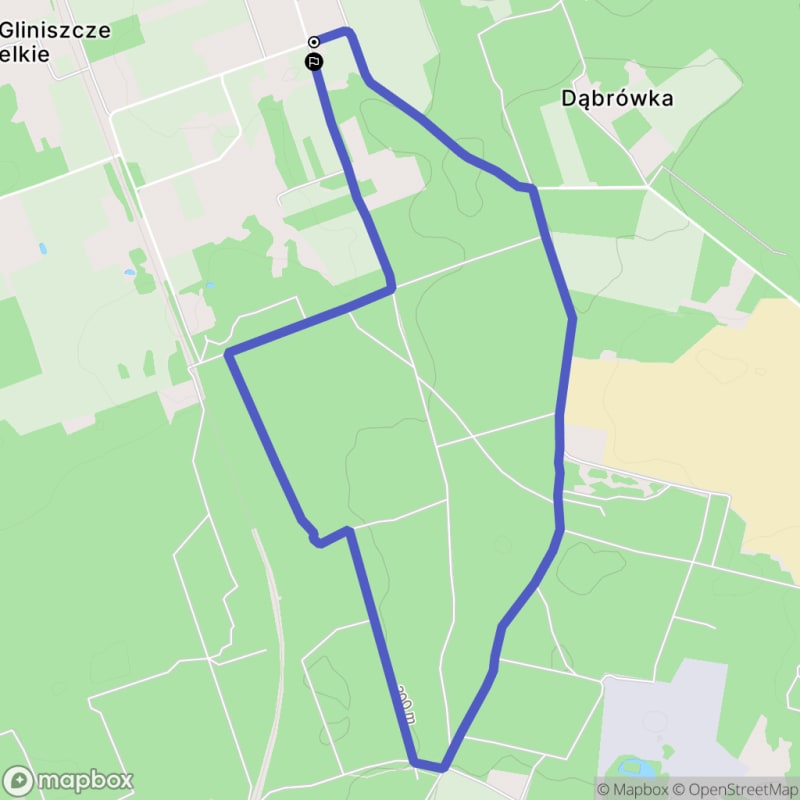 Łatwa, 6,1km dystansowa przechadzka turystyczna z miejscowości Gliniszcze Wielkie - Gliniszcze Wielkie