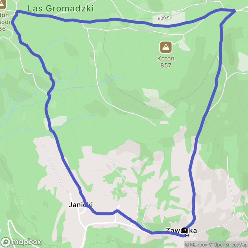 Ścieżką przez Zawadkę na poziomym terenie (5,7 km, trudność średnia) - Zawadka