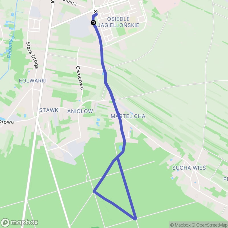 Łatwa, 5.6 km szlak turystyczny rozpoczynający się w Radomsku - Spokojne Wybrzeże Radomszczany - Radomsko