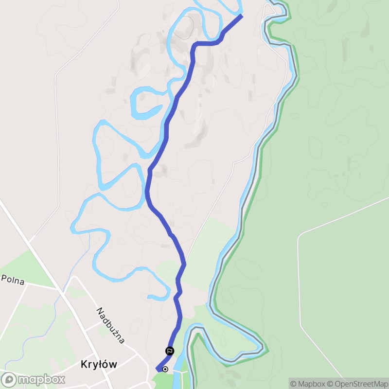 Łatwa, 5km szlak turystyczny rozpoczynający się w Kryłowie - Kryłów