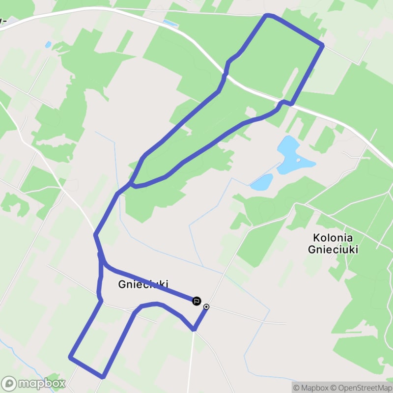 Łatwa, 7,7km trasa turystyczna w Gnieciukach \/ 
(angielski tytuł: Easy, 7.7 km hiking trail in Gnieciuki) - Gnieciuki