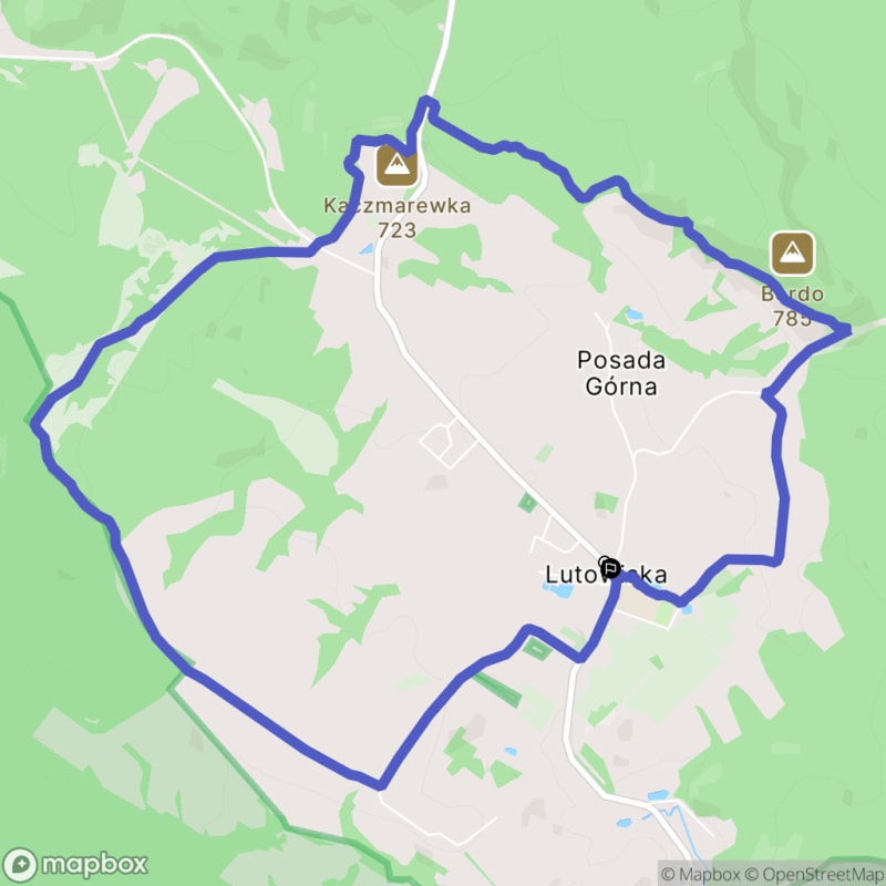 Ścieżka średnio trudna o długości 10,1 km w Lutowiskach - Lutowiska